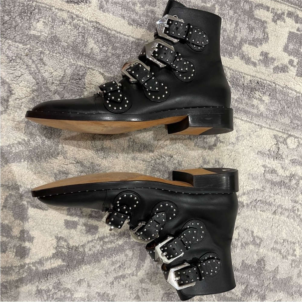 Givenchy Black Leather Studded Ankle Boots - Picture 8 of 10